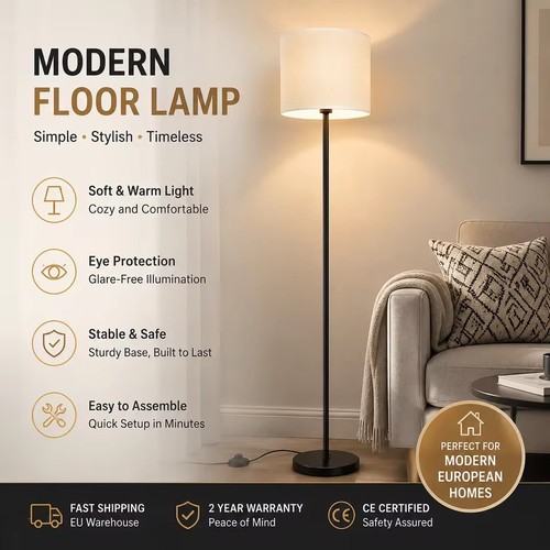 Modern fabric floor lamp e27 - modern,